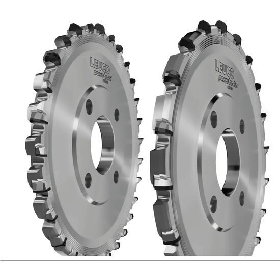 Die verbesserte Schneidengeometrie steigert die Standwege der bewährten PowerTec Zerspaner mit ihrem markantem airFace Design. <br />links: PowerTec 5, <br />rechts: PowerTec 5S mit höherer Anzahl an Zerspanschneiden