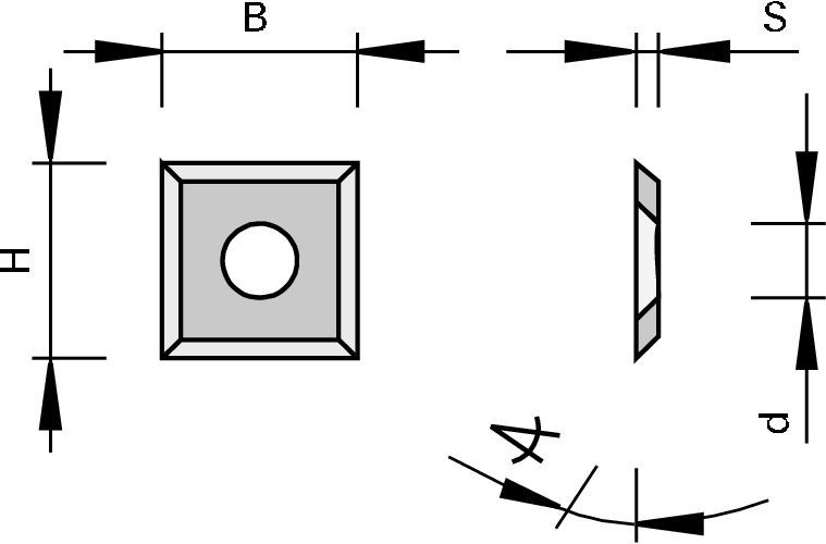 LEUCO Turnover Knives HW with 4 cutting edges and countersink